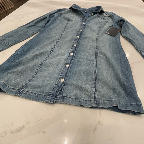 NWT Lee Blue Denim Button-Down Dress - Picture 5 of 15